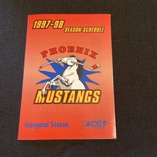 WCHL Phoenix Mustangs 1997-98 Inaugural Season Pocket Schedule (defunct Team)