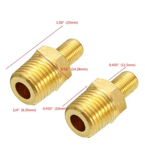 2 Stück 1/4 NPT MPT Messing Luftkompressor Tank Füllventil-Schrader Adapter Fitting - Bild 1 von 6