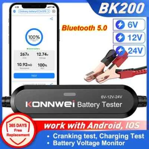 6/12/24V Bluetooth 5.0 Car Truck Battery Tester waveform Monitor 100-2000 CCA - Picture 1 of 28