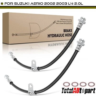 2pcs Brake Hydraulic Hose for Suzuki Aerio 2002 2003 L4 2.0L Front Left & Right - Image 1 of 4