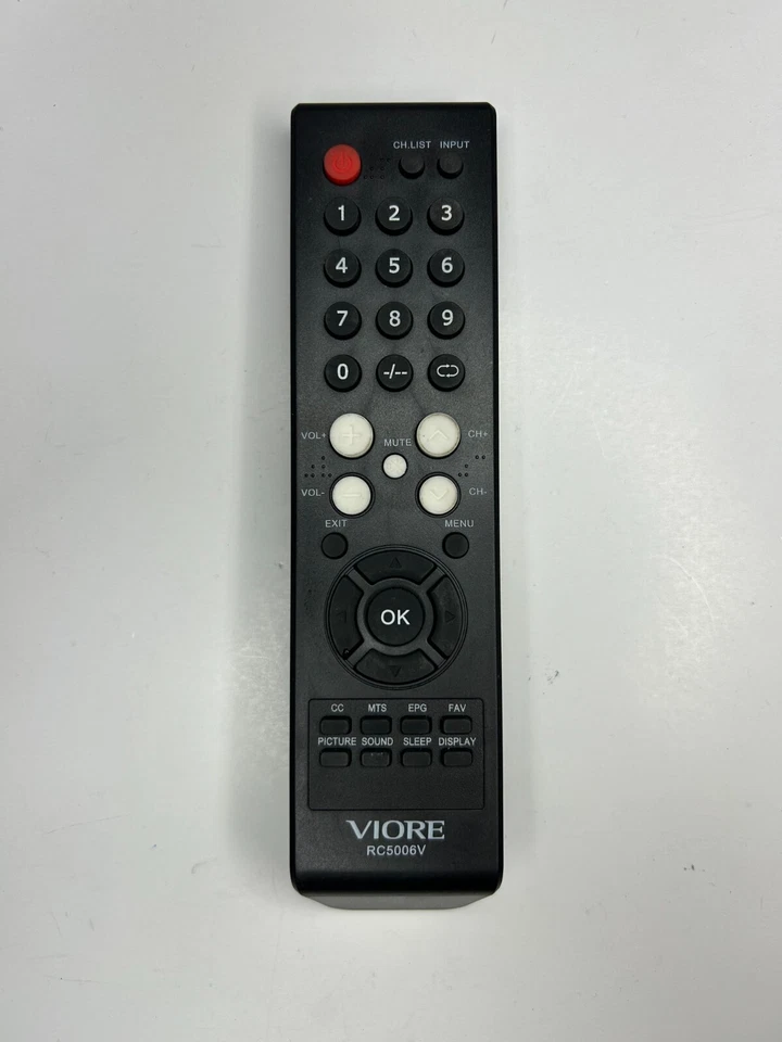 Mando a distancia Viore RC5006V, negro - OEM para LC37VF72, PD42VH80, PD50VH80 + Foto 1 de 2