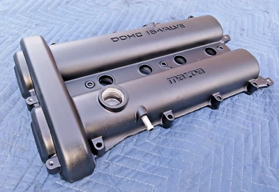 Cubierta de válvula recubierta de polvo arrugado NEGRO calidad OEM MAZDA MX5 1,6 L '90-93 Foto 1 de 4