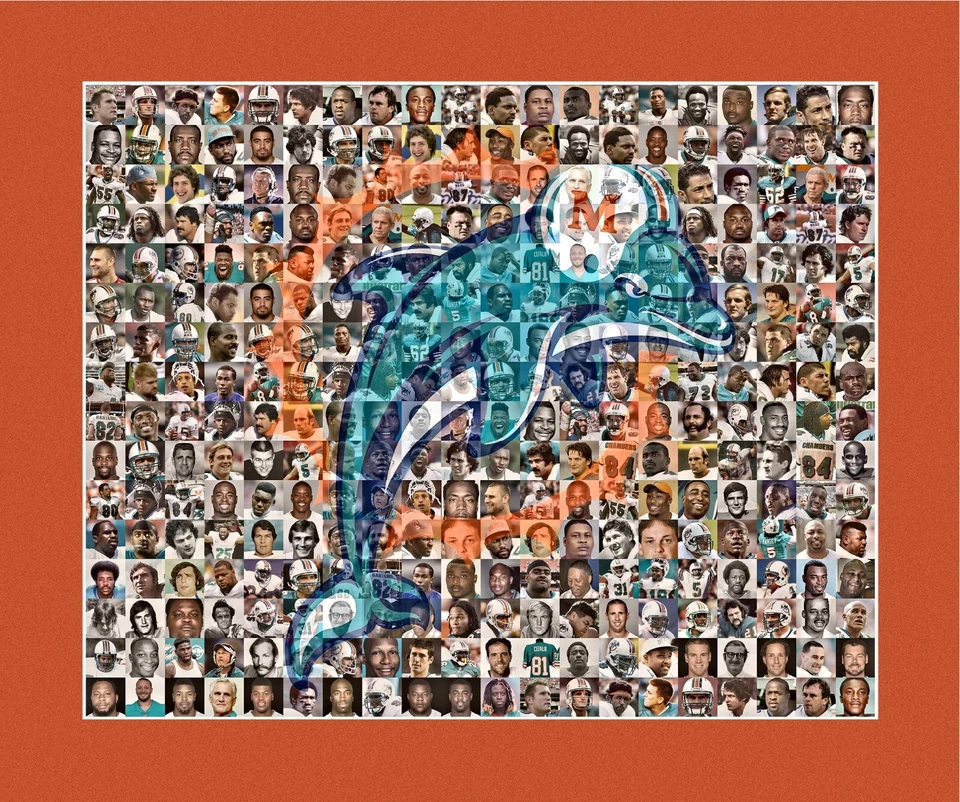 Mosaico de leyendas de la NFL arte de jugadores pasados ​​y presentes de la mayoría de los equipos de la NFL/regalo para fanáticos Foto 1 de 1