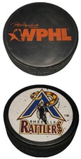 AMARILLO RATTLERS VINTAGE WPHL OFFICIAL HOCKEY PUCK LINDSAY MFG. MADEin🇨🇦 hole