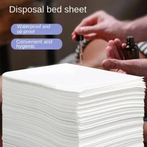 100pcs/set Waterproof Disposable Bed Sheet Disposable Bed Cover Hotel Travel - Picture 1 of 12