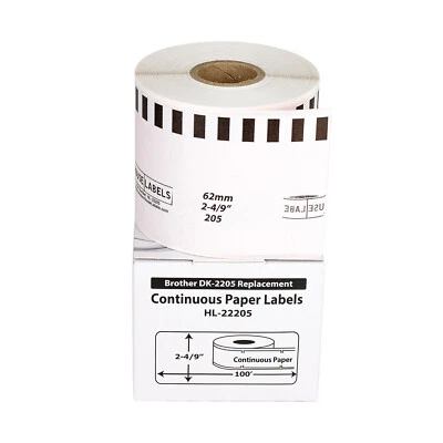 Non-OEM Fits BROTHER DK-2205 ORANGE Continuous Labels - (12) Rolls of 100' - Image 1 of 4