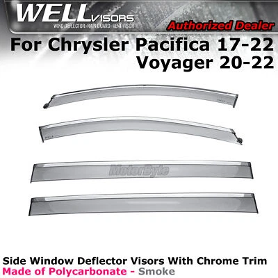 Дефлекторы боковых окон WELLvisors для Chrysler Pacifica 2017-2022 Voyager 20-22 - Изображение 1 из 4