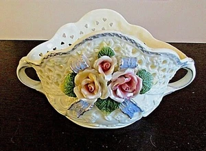 Capodimonte Style Roses 10" Basket by Victorian Collection - Picture 1 of 5