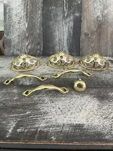7 MANIGLIE PORTA COMÒ VINTAGE ORNATE IN OTTONE MANIGLIE KBC OTTONE - Foto 1 di 6