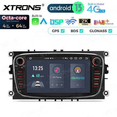 AUTORADIO ANDROID 13 4/64GB STEREO AUTO 7" FORD FOCUS C MAX KUGA MONDEO NAVI GPS - Immagine 1 di 4