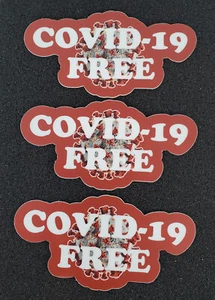 COV ID FREE - 19 PANDEMEC AWARENESS STICKER - 3 lot 4" x 2" - Bild 1 von 4