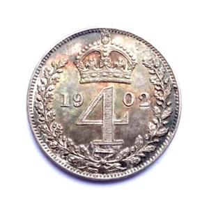 Edwrd VII 1902 Maundy Fourpence - Picture 1 of 2