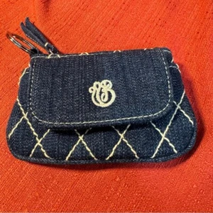 Monedero VERA BRADLEY Ashley Denim Cierre con Cremallera, De Colección, Usado en Excelente Condición - Imagen 1 de 10