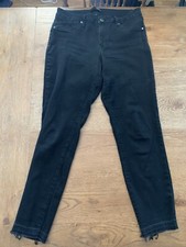 1822 Denim Womens Jeans Size 14 Distressed Stretch Waist Frayed Cuffs black
