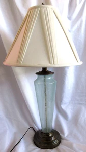 Microsum Luxury Teal Blue Bubble Glass Lamp Finial Shade No Included Tested EUC - Picture 1 of 10