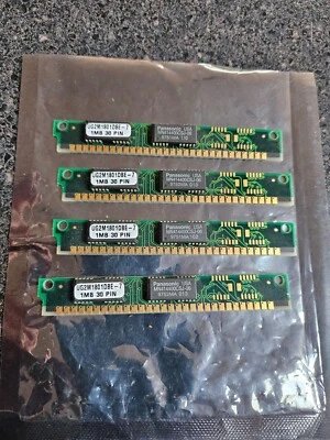 QTY of 4 1MB 30-pin SIMM RAM Memory UNTESTED - Image 1 of 4