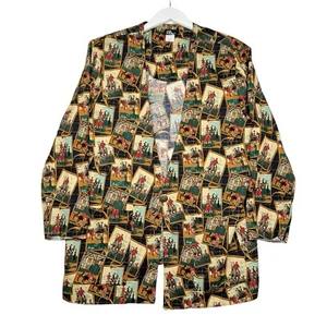 Vintage 90s Ali Miles Jacket Kimono Size 14 - Multicolor Art Horses - Picture 1 of 16