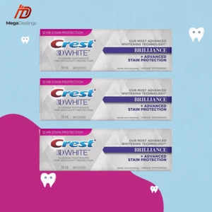 Crest 3D White Brilliance Zahnpasta Vibrant Peppermint 90ml veraltet 3er Pack - Bild 1 von 8