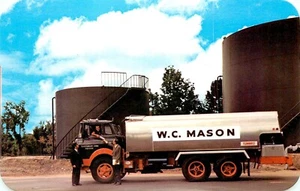 WC MASON TANKER TRUCK, 3 X 5 ADVERTISING CARD, GLASTONBURY, CT  (K214) - Picture 1 of 2