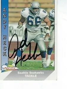 ANDY HECK FIRMÓ 1991 PACIFIC #479 - SEATTLE SEAHAWKS - Imagen 1 de 1
