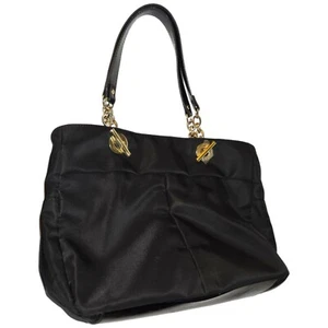 Tommy Hilfiger Black & Gold Signature Tote Chain Double Strap Schultertasche Logo - Bild 1 von 14