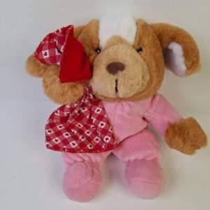Vintage Pink Puppy with Heart Blankie Plush Toy Commonwealth Toys - Picture 1 of 10