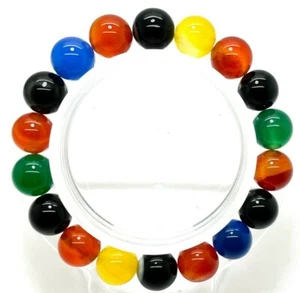 Brazalete de curación de Reiki con cuentas redondas naturales mixtas surtidas - PGB119 - Imagen 1 de 7