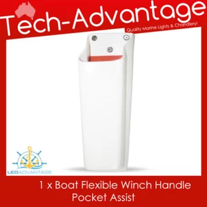 Manija de cabrestante flexible blanco/rojo almacenamiento asistente para barco/marina/remolque - Imagen 1 de 2