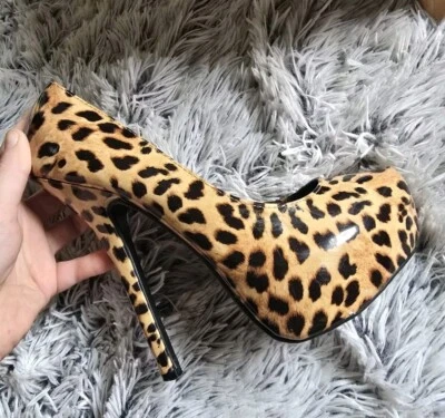 Women's Leopard Y2K CHARLOTTE RUSSE "Jersey Shore" Inspired 4 inch High Heels 9 - Image 1 of 4