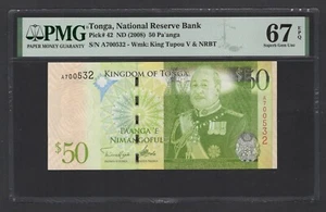 Tonga 50 Pa'anga ND(2008) P42 Stempelglanz Graded 67 - Bild 1 von 2