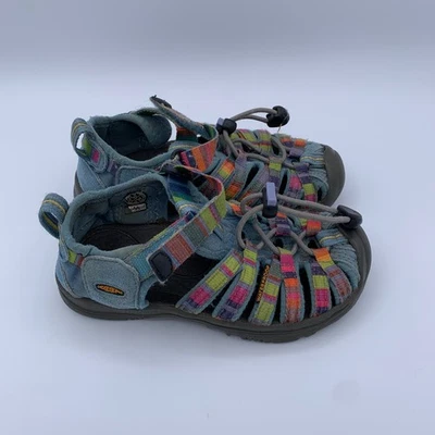 Sandalias Keen Niños Niñas Talla 11 Whisper Raya Fusion Punta Cerrada Arco Iris Sin Cordones  Foto 1 de 4