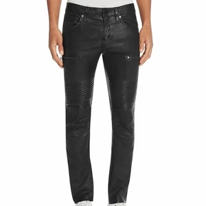 Herren Leder Stylische Hose Echt 100% Lammleder Slim Fit Freizeithose - Bild 1 von 3