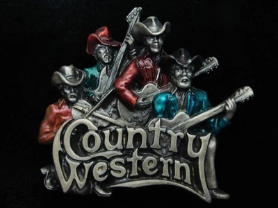 QE01113 *NOS* VINTAGE 1981 **COUNTRY WESTERN** MÚSICA CONMEMORATIVA HEBILLA DE CINTURÓN Foto 1 de 2