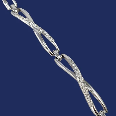 Браслет серебристый SWAROVSKI Infinity Crossover Link кристалл 7,25 дюйма - Изображение 1 из 4
