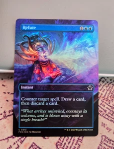 MTG Foil Refute Borderless Extended Foundations NM - Picture 1 of 1