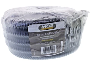 BLACK PVC COVERED STEEL CONDUIT  METAL FLEXI  MCG GSF25/10 (25mm x 10m) - Picture 1 of 4