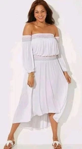 NWT Swimsuits for All Women’s Elle Off the Shoulder Dress Cover Up Size 14-16 - Picture 1 of 15