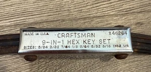 Craftsman USA 9-in-1 Hex Key Set 946284 Folding Allen Wrench Vintage Tool - Picture 1 of 6
