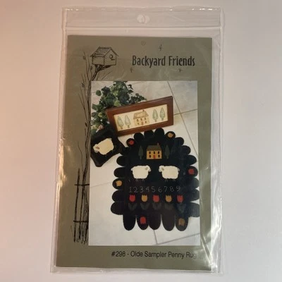 Backyard Friends Olde Sampler Penny Rug Pattern by Karen Lamp 298 - Image 1 of 3