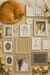 Wedding Picture Frames Lot 12pc Vintage Silver Bridal Photo Set - Picture 1 of 1