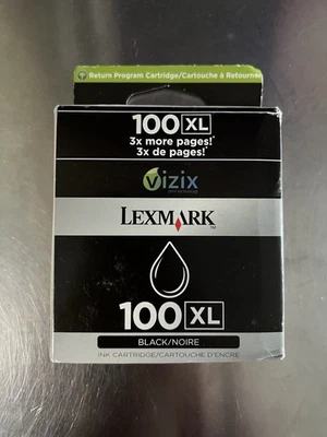New & Sealed Lexmark Genuine 100XL Black Ink Cartridge High Yield - Image 1 of 2