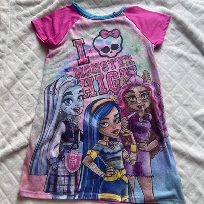 Monster High Niñas Vestido de Noche Rosa Talla 6 Frankie Stein Clawdeen Wolf Foto 1 de 3