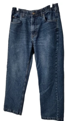 Haband Casual Joe Jeans Men's Size 34/S Elastic Waist Blue Denim Casual Comfort  - Image 1 of 4