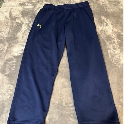 Pantalones deportivos Under Armour para hombre azul marino calce holgado amarillo logotipo talla 2XL Foto 1 de 4