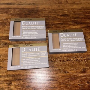3 Packs, L'oreal Dualite Perfectly Flawless Compact Makeup, Beach Beige, 0.34 Oz - Picture 1 of 7