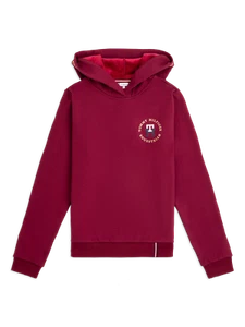 Felpa con cappuccio Tommy Hilfiger Equestrian donna logo Colorado rosso - Foto 1 di 5
