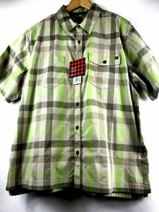 Woolrich Shirt Mens Sz Medium Tan Buffalo Check Adventure Series Performance NEW - Picture 1 of 6