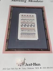 Just Nan Cross Stitch Pattern Morning Meadow Leaflet Book Design Flowers Nos New - Picture 1 of 1