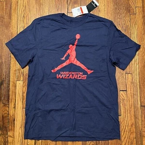 Jordan Brand Jumpman Washington Wizards T Shirt NWT Size Large Blue - Picture 1 of 8
