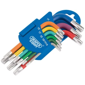 9pc TX-STAR® Keys Set Short Arm Metric Torx Colour Coded CRV Draper Expert 66135 - Picture 1 of 10